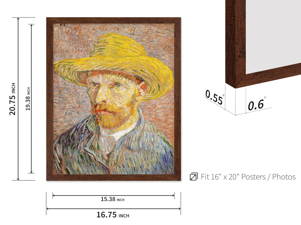 Master Classic Van Gogh Poster - Vintage Impressionism Print - Gift for Artist, Painter - Self Portrait, Straw Hat