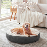 36 inches Donut Dog Bed for Large Dogs - Calming Round Pet Bed with Removable&Washable Cover