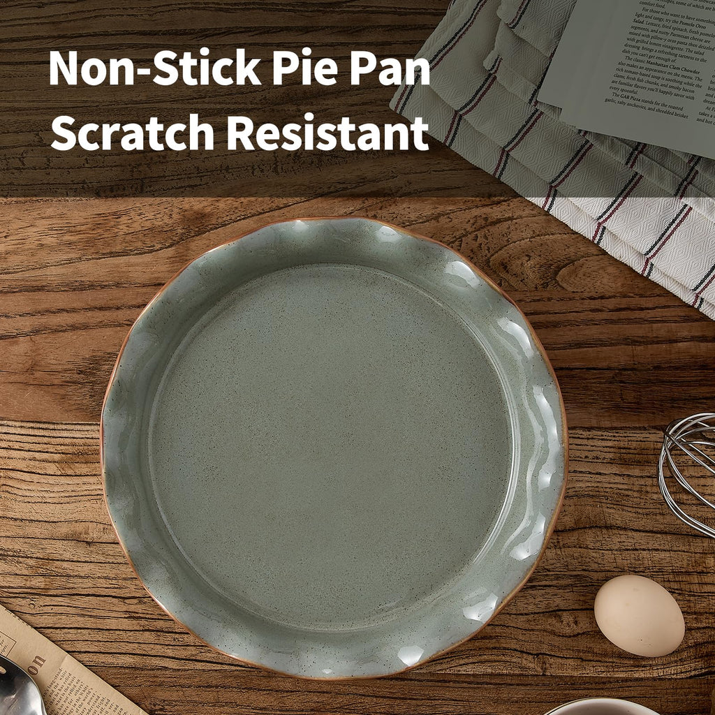 Ceramic Pie Pan for Baking[10.5 inch], Reusable NonStick Ceramic Baking Dish
