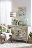 Creative Co-Op Metal Mantel Clock with Aqua Finish