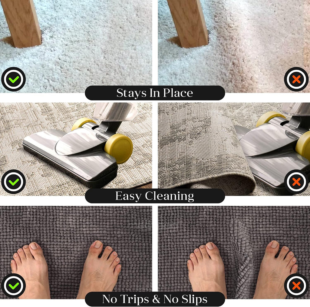 Greatideas Non-Slip Mat Rug Grippers - Stop Your Mats Rugs from Slipping Sliding! 8X Pack - Set of 8