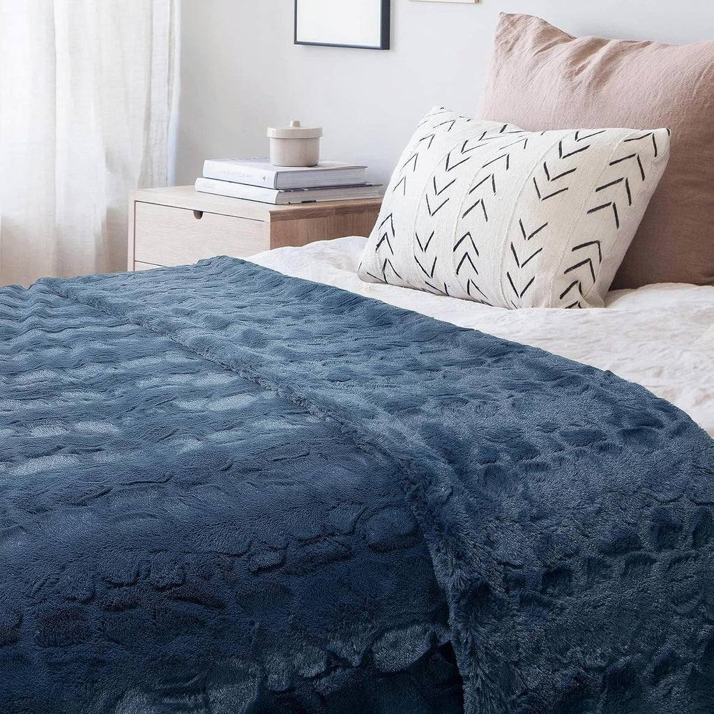 Faux Fur Luxury Throw Blanket,Double Side Soft Fluffy Shaggy Fuzzy Blanket, Throw)