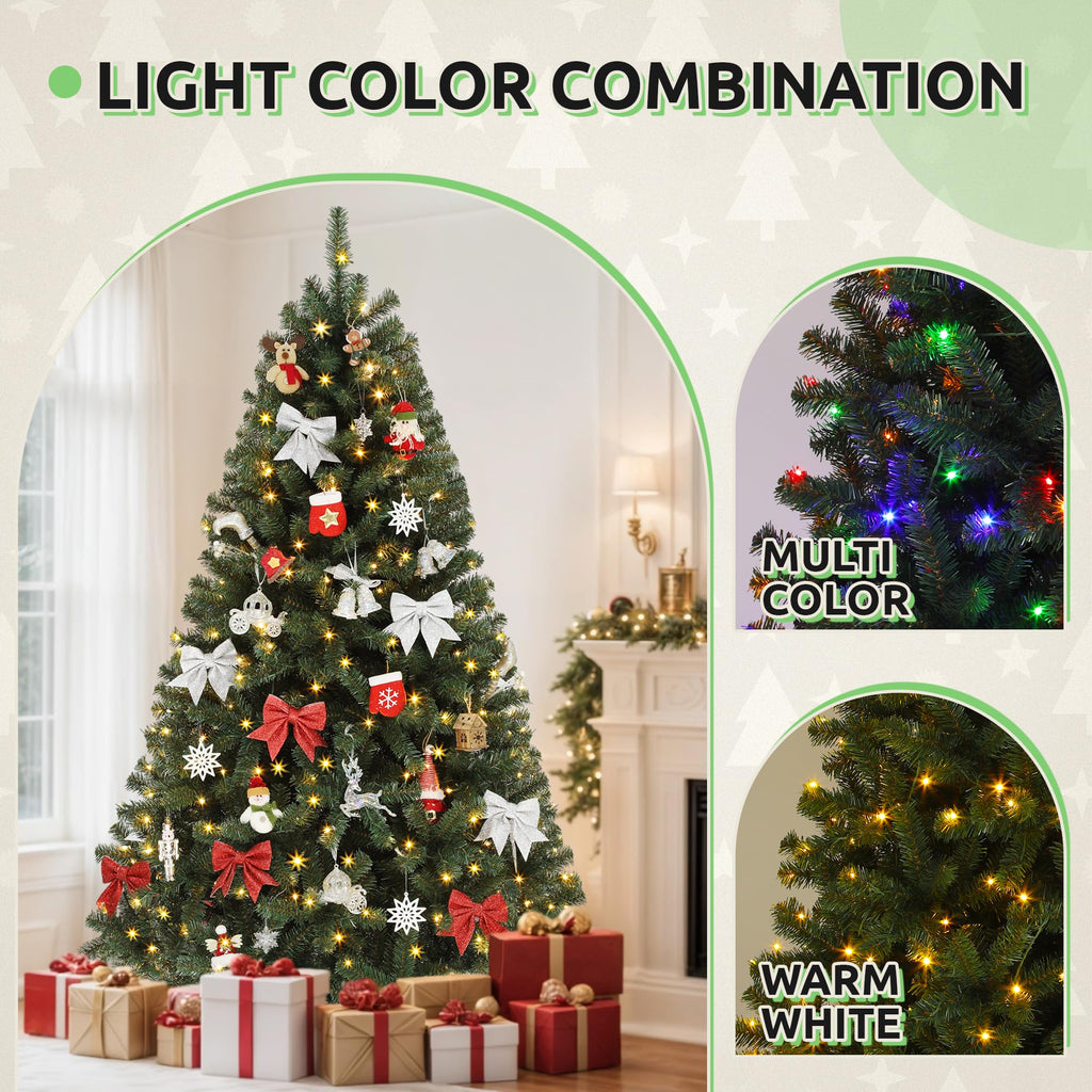 7.5FT Pre-Lit Classic Christmas Tree with 550 LEDs & Remote