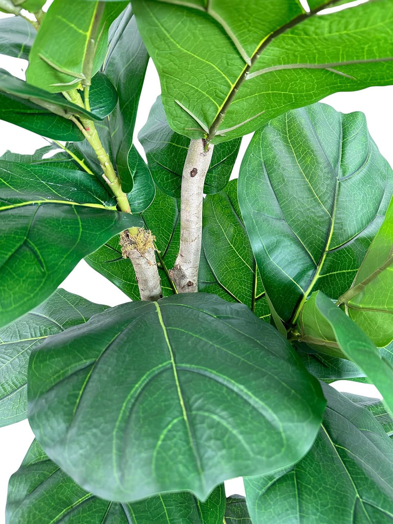 Handmade 7ft Oversized Fiddle Leaf Fig Ficus Lyrata Artificial Tree with Ethically Sourced Real Wood Trunks