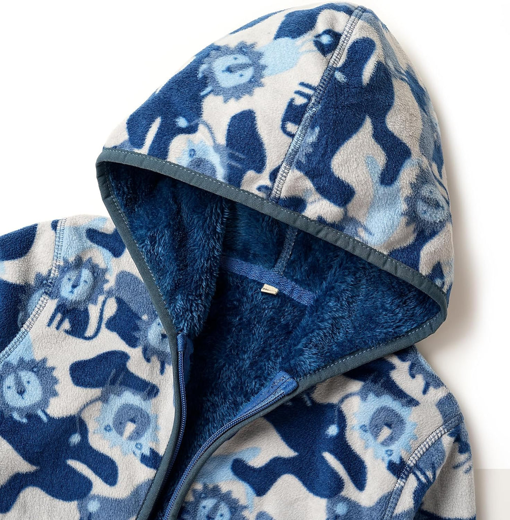 Boys Girls Polar Fleece Jacket with Hood Toddler Coat 2-12 Years