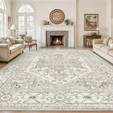 Living Room 10x14 Area Rugs, Washable Area Rug Stain Resistant Carpet Vintage Soft Rugs for Bedroom 