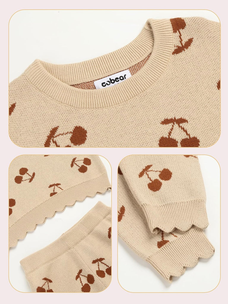 Toddler Girls Jacquard Sweater Set 2 Piece Outfit