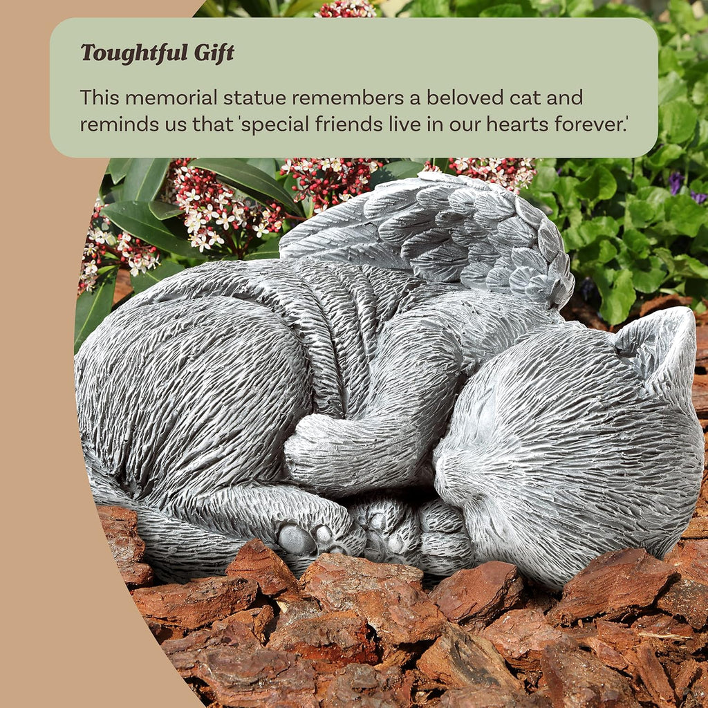 Outdoor Cat Memorial Stone, Gray, 8" x 6.5" x 4.5"