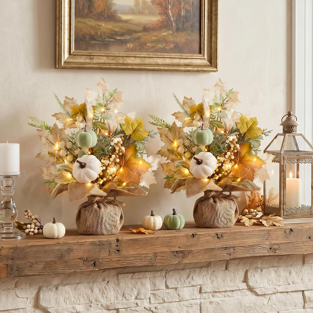 Fall Thanksgiving Table Decorations, Centerpieces for Tables - Set of 2