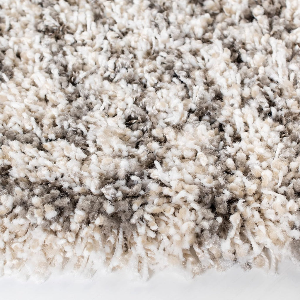 Hudson Shag Square Rug 7', Plush Chevron Ivory & Grey SGH375A