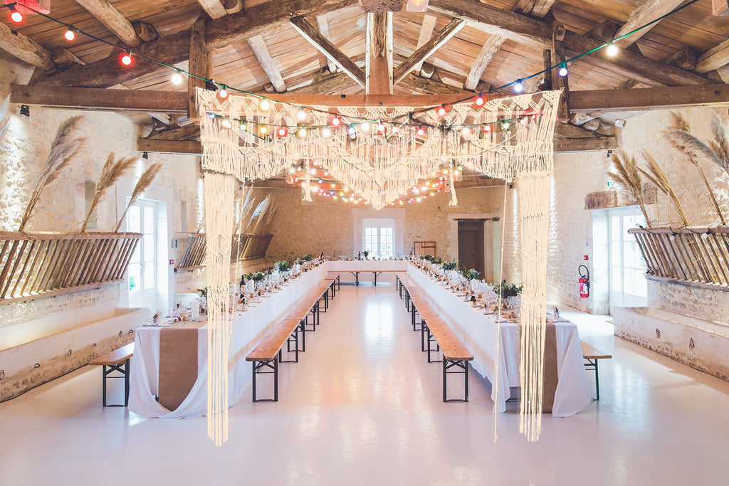 Large Macrame Wedding Backdrop(71" W x 86" L) for Arbor/Arch Bohemian Wall Hanging Decor Boho Doorway/Window Curtains
