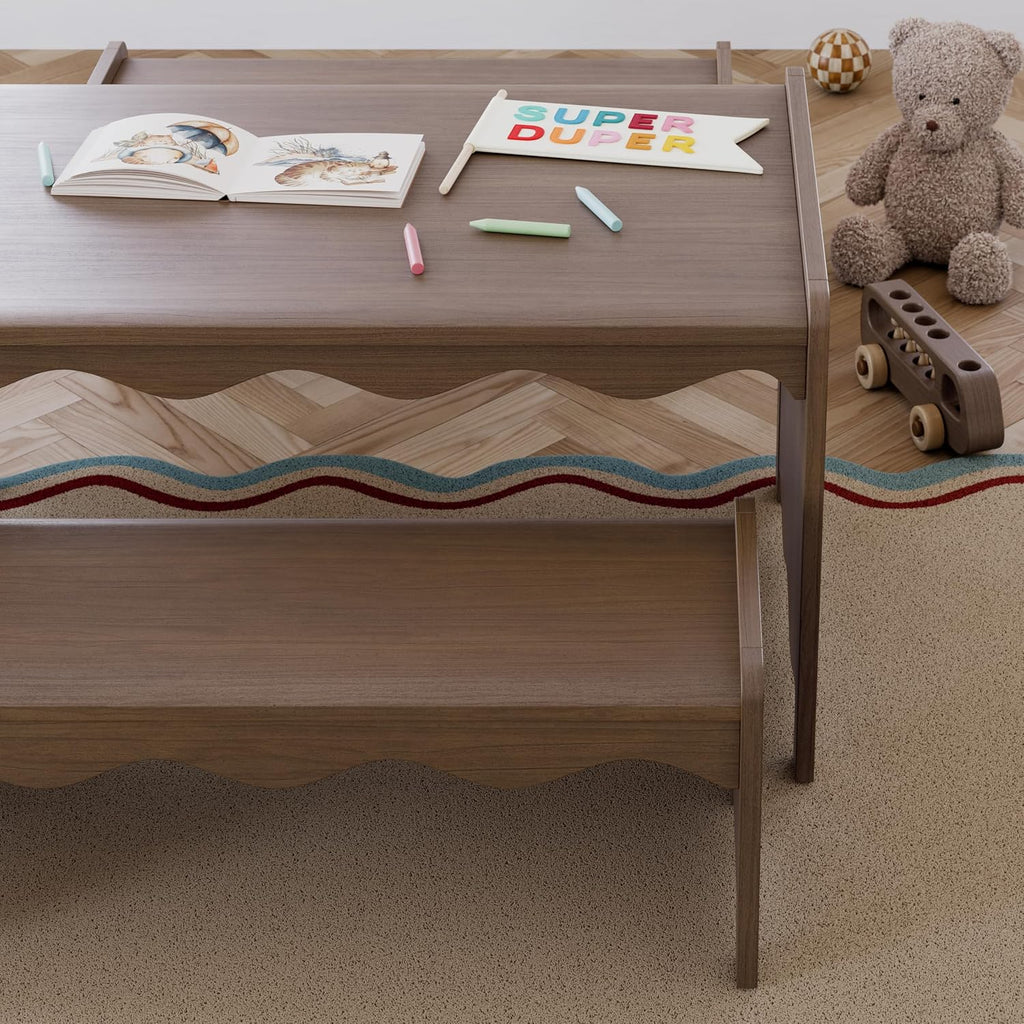 Casablanca Montessori Indoor Kids Table & Bench Set, Hazelnut