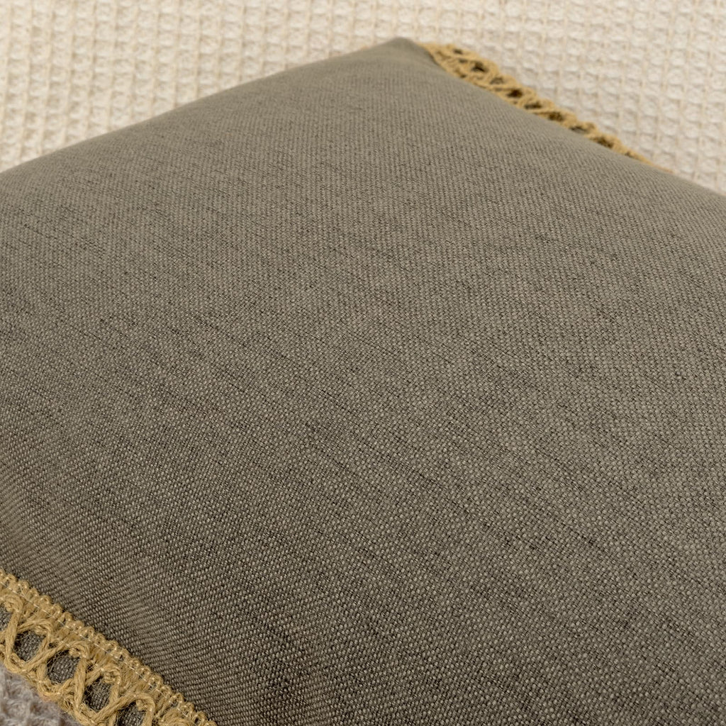 Burlap Linen 14X36 Lumbar Pillow Cover Dark Brown