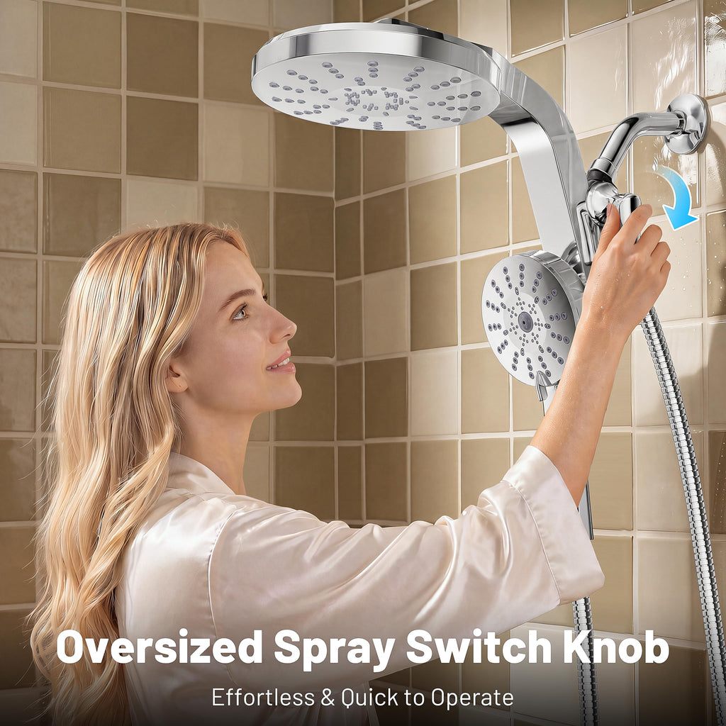 Rain Shower Head with Handheld Spray Combo, 2026 Magnetic Shower Head