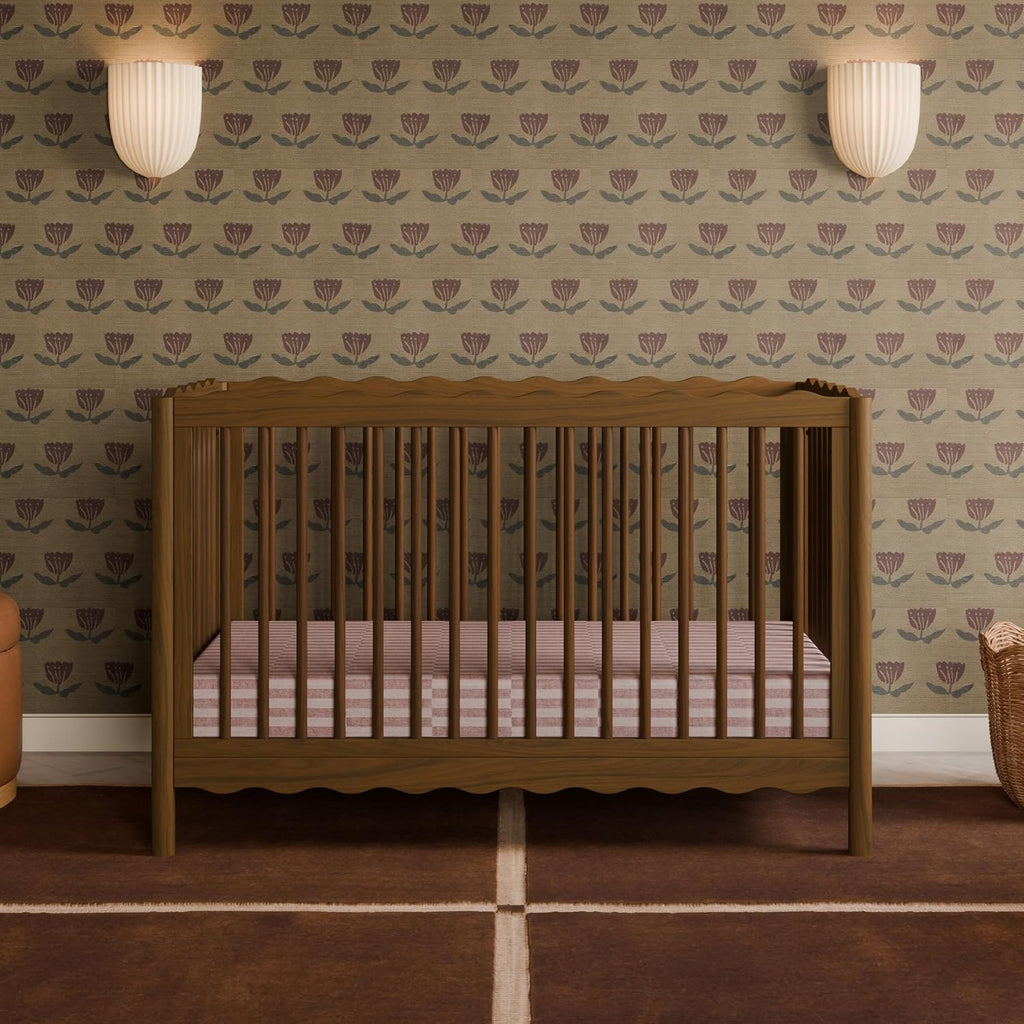 Swell Convertible Baby Crib, GREENGUARD Certified, Natural Walnut | Converts to Toddler Bed, Daybed & Full-Size Bed