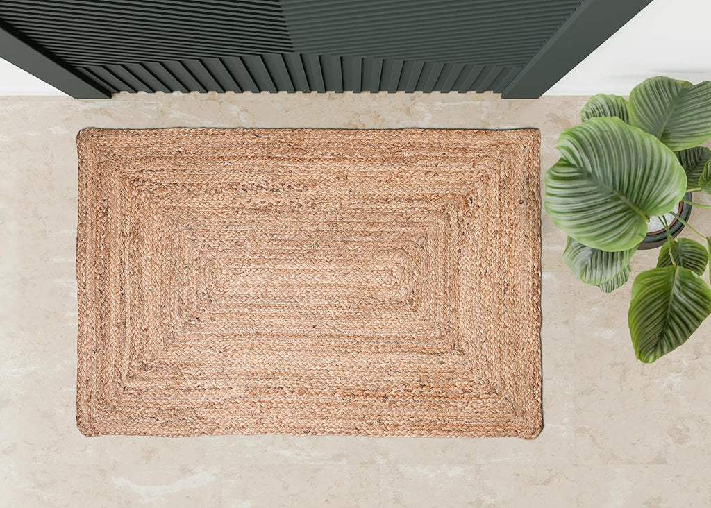 2x3 Hand Woven Jute Braided Rug, 2'x3' - Natural, Reversible Boho Entry Area Rugs for Kitchen, Living Room I Farmhouse