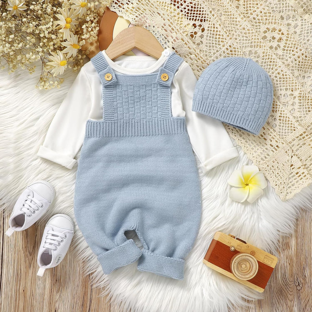 Sweater Knit Sleeveless Romper with Hat