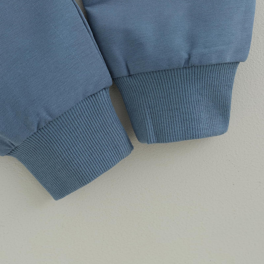 Toddler Baby Boy Fall Outfit Contrast Color Sweatshirt Tops with Elastic Waist Pants Cute Infant Newborn Winter
