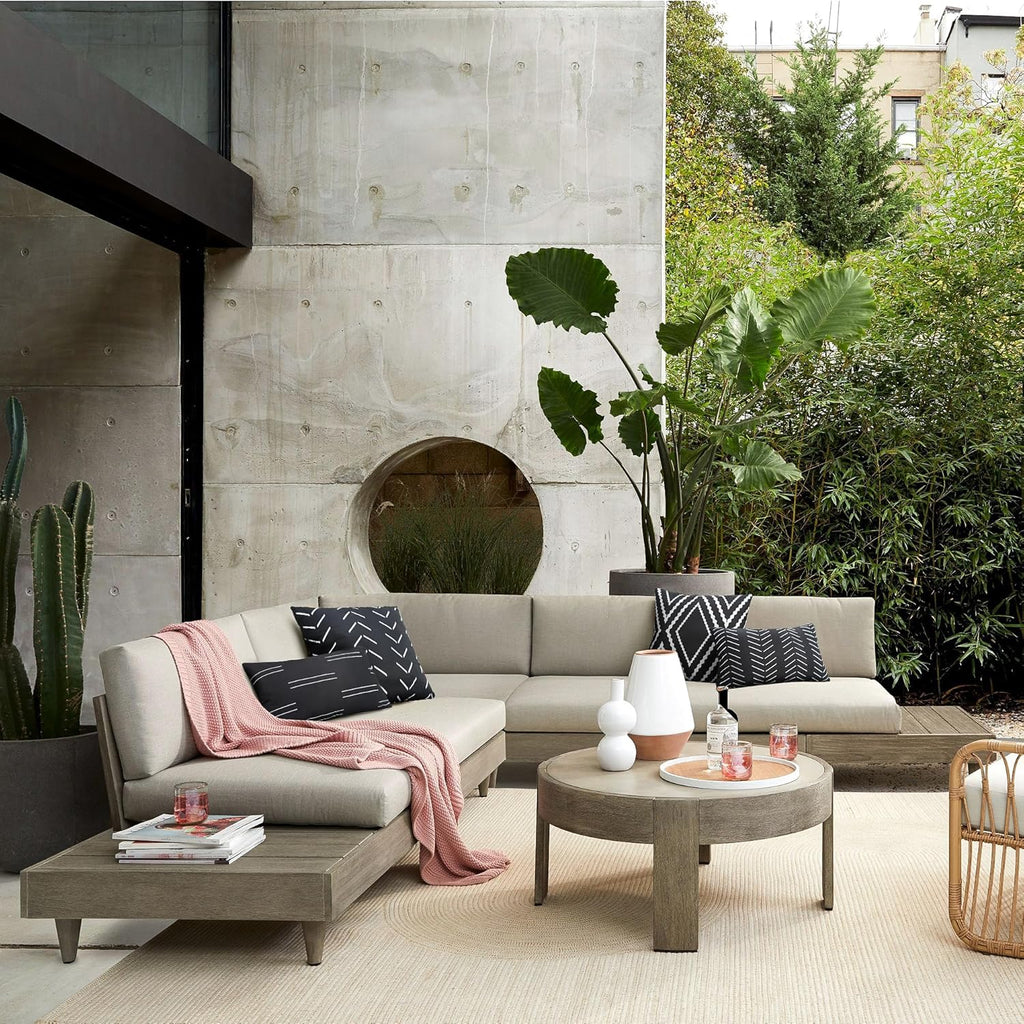 Outdoor Waterproof Throw Pillow Covers Set of 2 Boho Geometric Pillows Cover