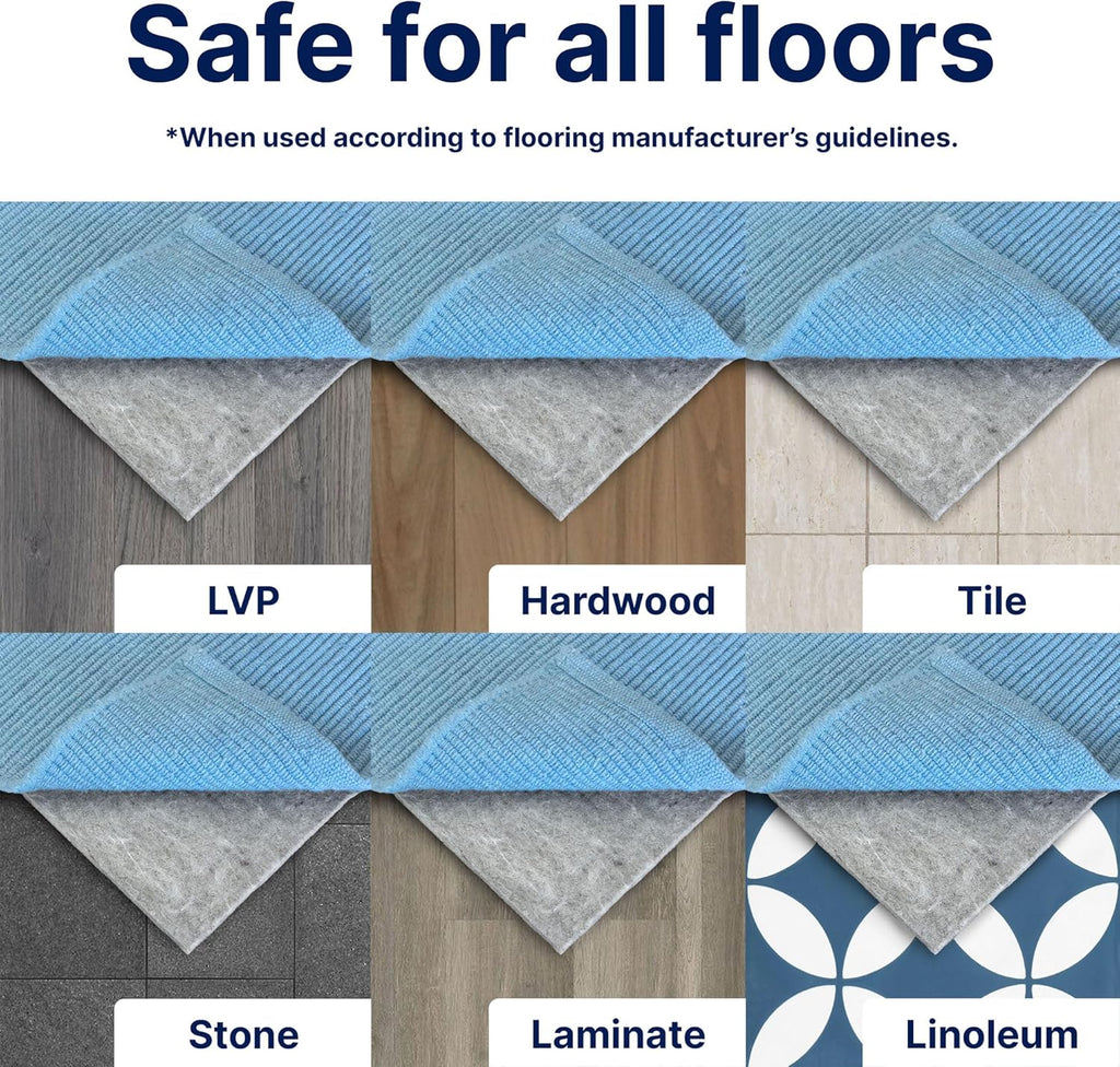 Basics - 9'x12' - 1/4" Thick - 100% Felt - Protective Cushioning Rug Pad - Safe for All Floors and Finishes Including - Set of 108