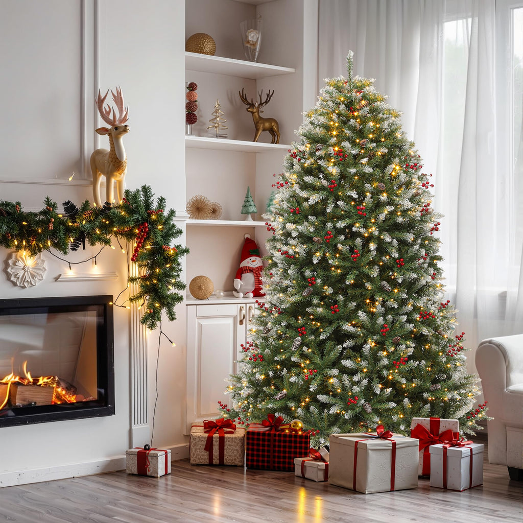 6FT Prelit Frosted Green Bell Christmas Tree with Remote