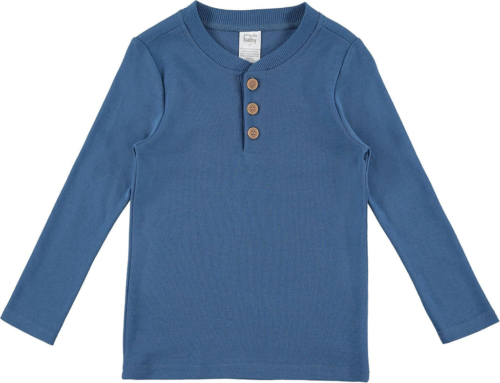 Pack Baby/Toddler Boy Long Sleeve Shirt - Basic Tshirt Tops, Light Undershirt - Solid & Striped Tees for Boys