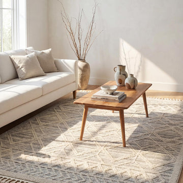 Ansley Light Grey Trellis Power Loomed Area Rug