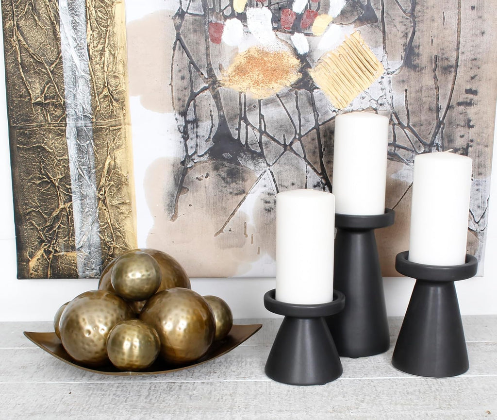 Decorative Balls, Orbs, Spheres Pieces 2.75 inch Bowl/Vase Filler Antique Brass - Set of 6