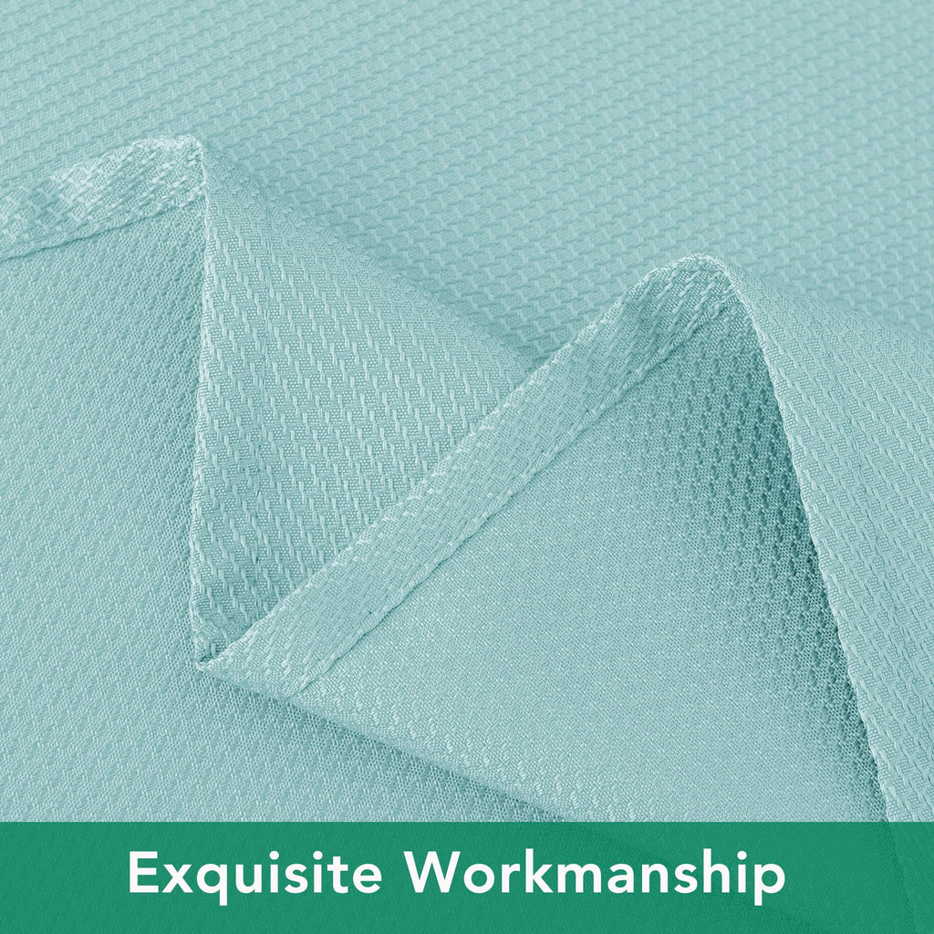 Textured Tablecloth Rectangle-Fabric Outdoor Table Cloths-Aqua Blue 70x120"