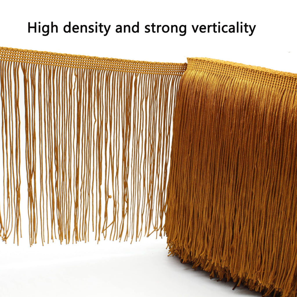 6" Brown Fringe Trim Tassel Sewing Trim for Clothes Accessories Latin Wedding Dress DIY Lamp Shade - 10 Yards