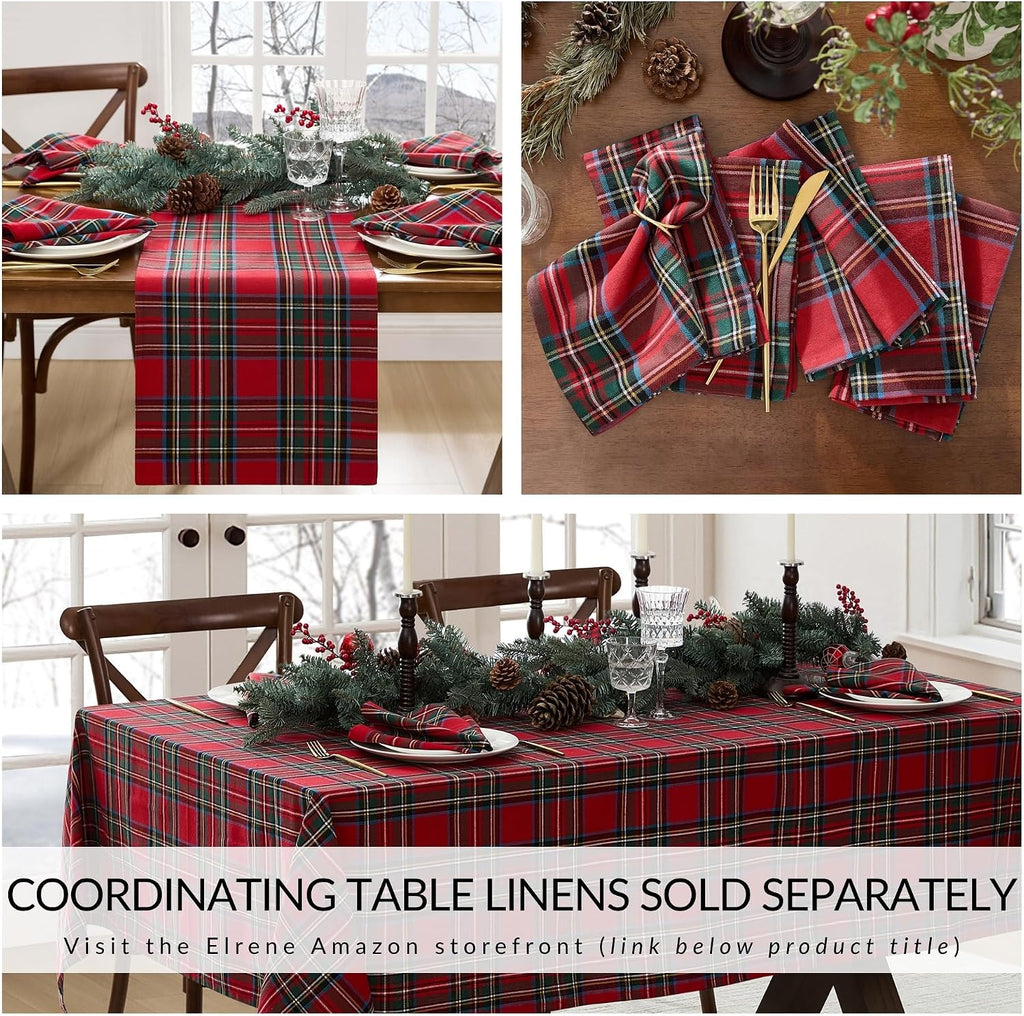 Stowe Tartan Plaid Tree Skirt, Red - 48" W x 48" L
