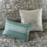 24 Piece Faux Silk Paisley Queen Comforter Set with Matching Curtains, Down Alternative Hypoallergenic