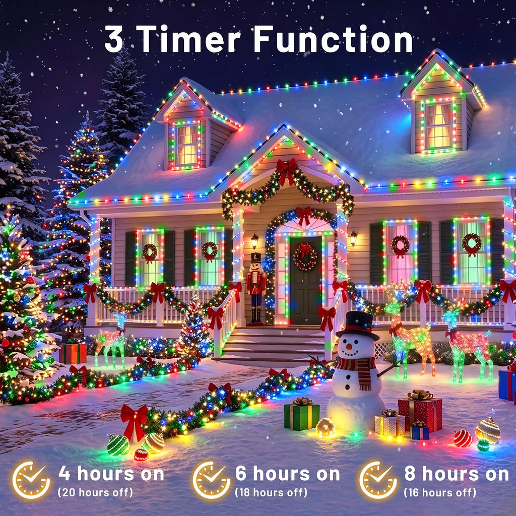 Christmas Lights Outdoor 1200 LED 393FT, Multicolor Fairy Lights