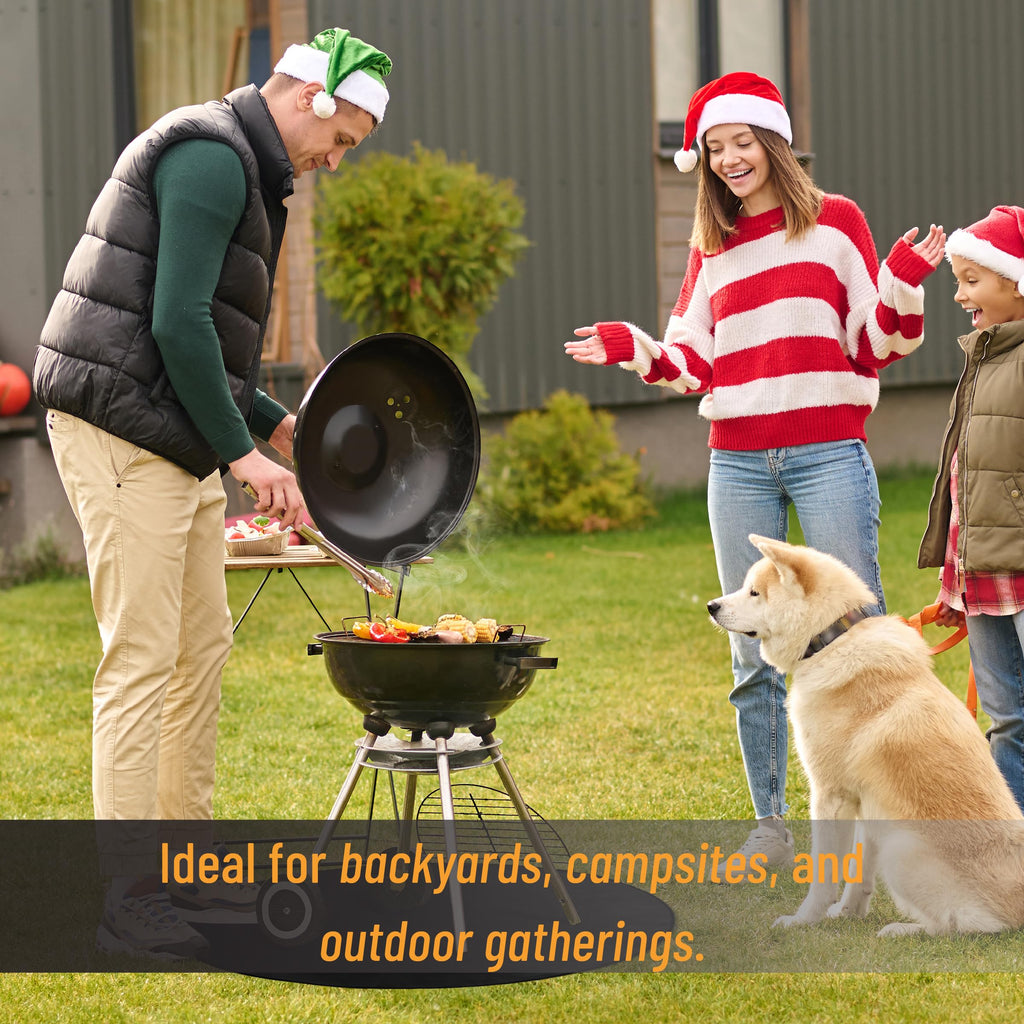 Round Fire Pit Mat, 36", Black Double-Sided Fireproof Design, Reusable, Portable, 3 Layers, Waterproof & Easy to