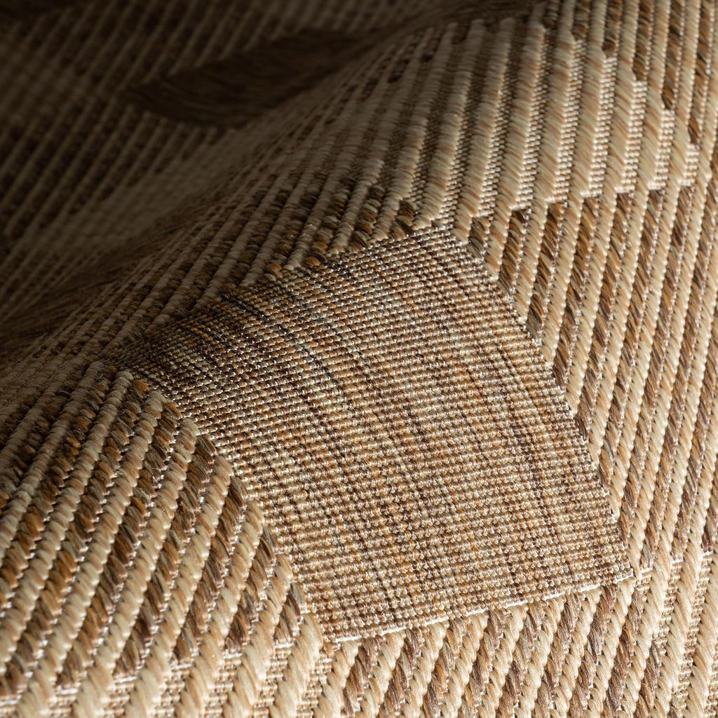 Falonia Light Brown Plaid Indoor/Outdoor Area Rug