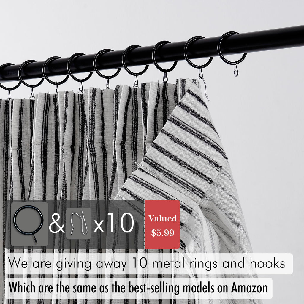 Boho Kitchen Curtains 45 Inch Length, Pinch Pleated Short Curtain for Small Windows, Bathroom Window Curtain with Hooks