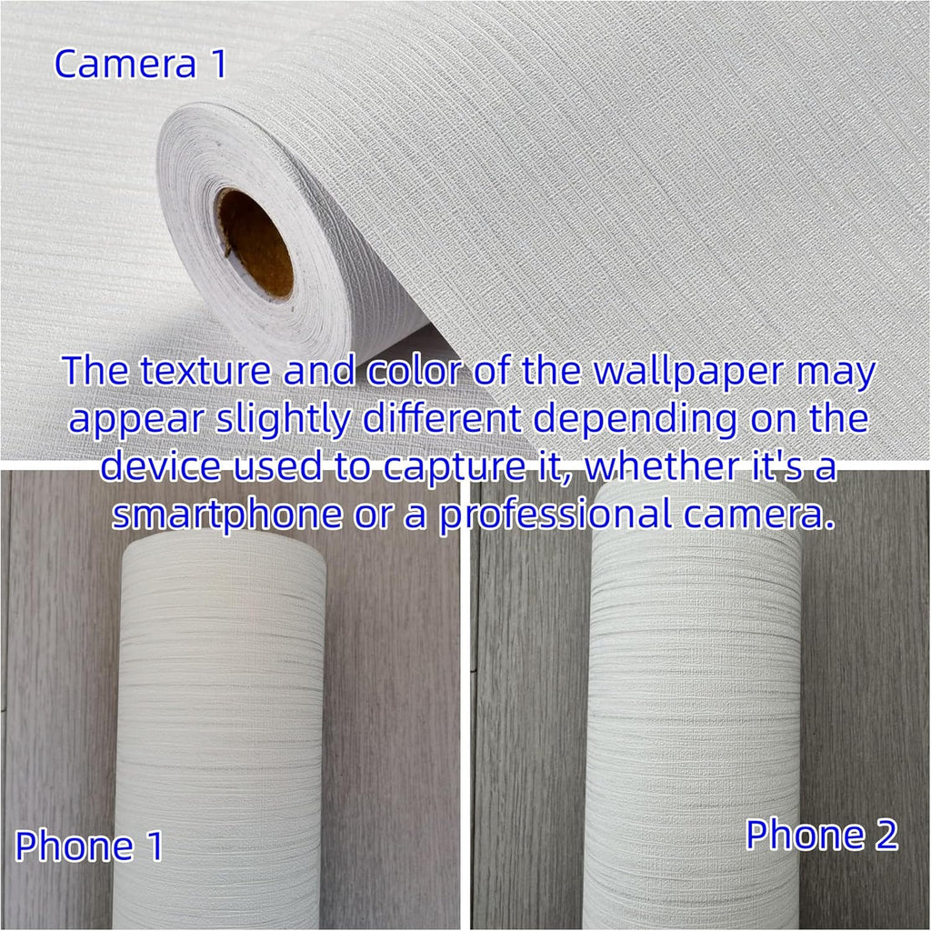 Grasscloth Textured Wallpaper 24in X 393in Fabric Contact Paper White Wall Paper Linen Peel and Stick Self-Adhesive