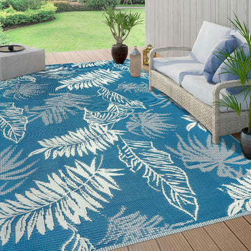 Outdoor Rug Waterproof Reversible Plastic Patio Rug Large Outdoor Carpet Lightweight UV-Resistant Portable