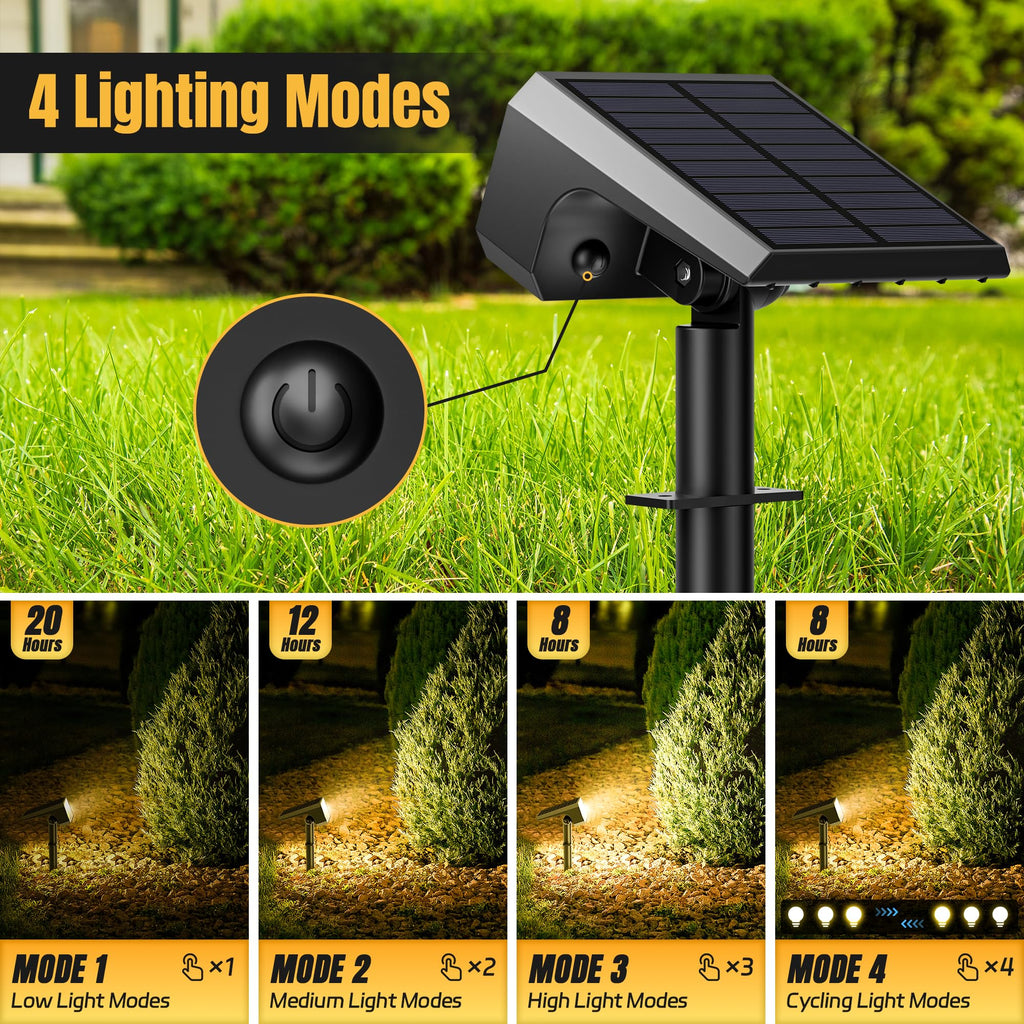 Solar Spot Lights Outdoor Waterproof, 10 Pack, 118 LED Warm White