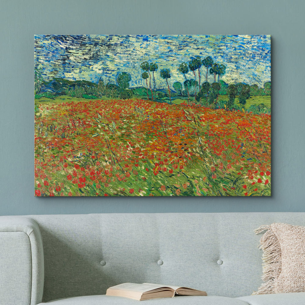Poppy Field by Vincent Van Gogh Canvas Print Wall Art Famous Painting Reproduction - 24" x 36"