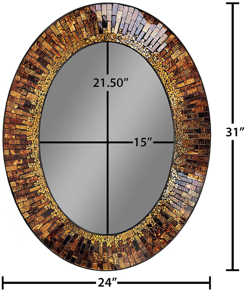 Decor, Decorative Handmade Amber Oval Mosaic Wall, Perfect warming Gift