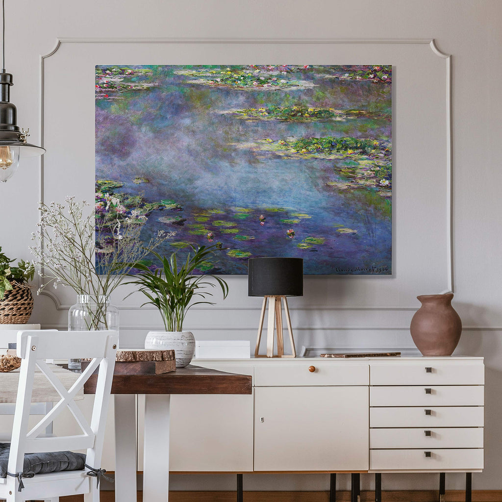 Water Lilies, 1906 02 By Claude Monet Canvas Prints Wrapped Gallery Wall Art | Stretched and Framed Ready to Hang