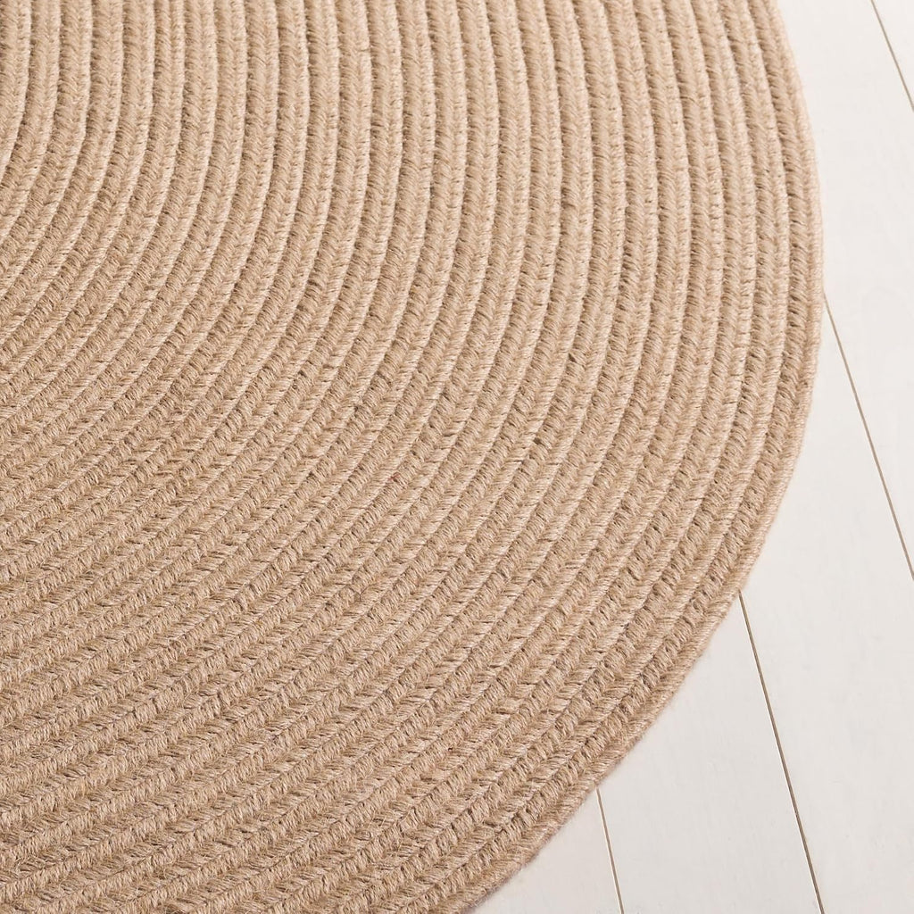 Braided Oval Rug, Jute Textured Brown BRA802A