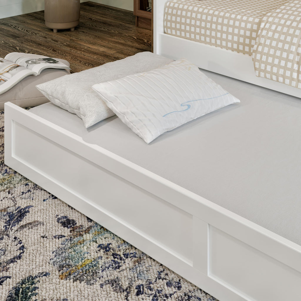 Acadia Twin Wood Daybed with Twin Trundle, White