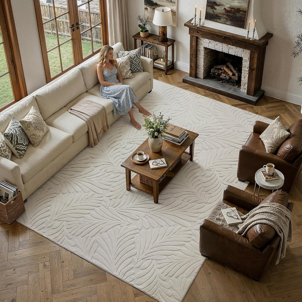 White Soft Shag Area Rug Non Slip