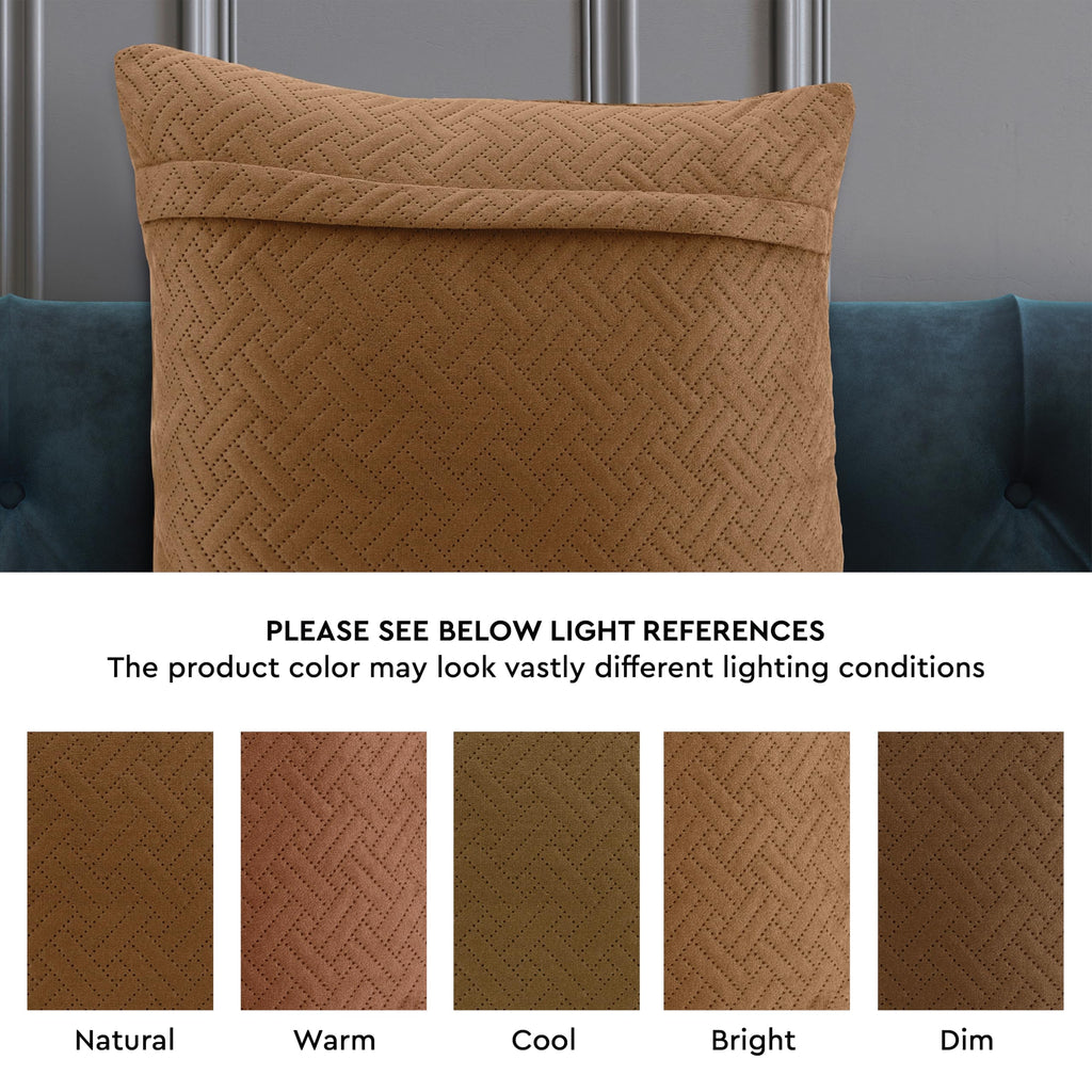 XO Velvet Throw Pillow Covers, No Inserts 20"x20" Tan