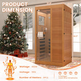 Infrared Sauna,1 Person Red Light Sanua with for Home,950w/110v Full Spectrum Indoor Dry Sauna, Carbon, Heater Panels