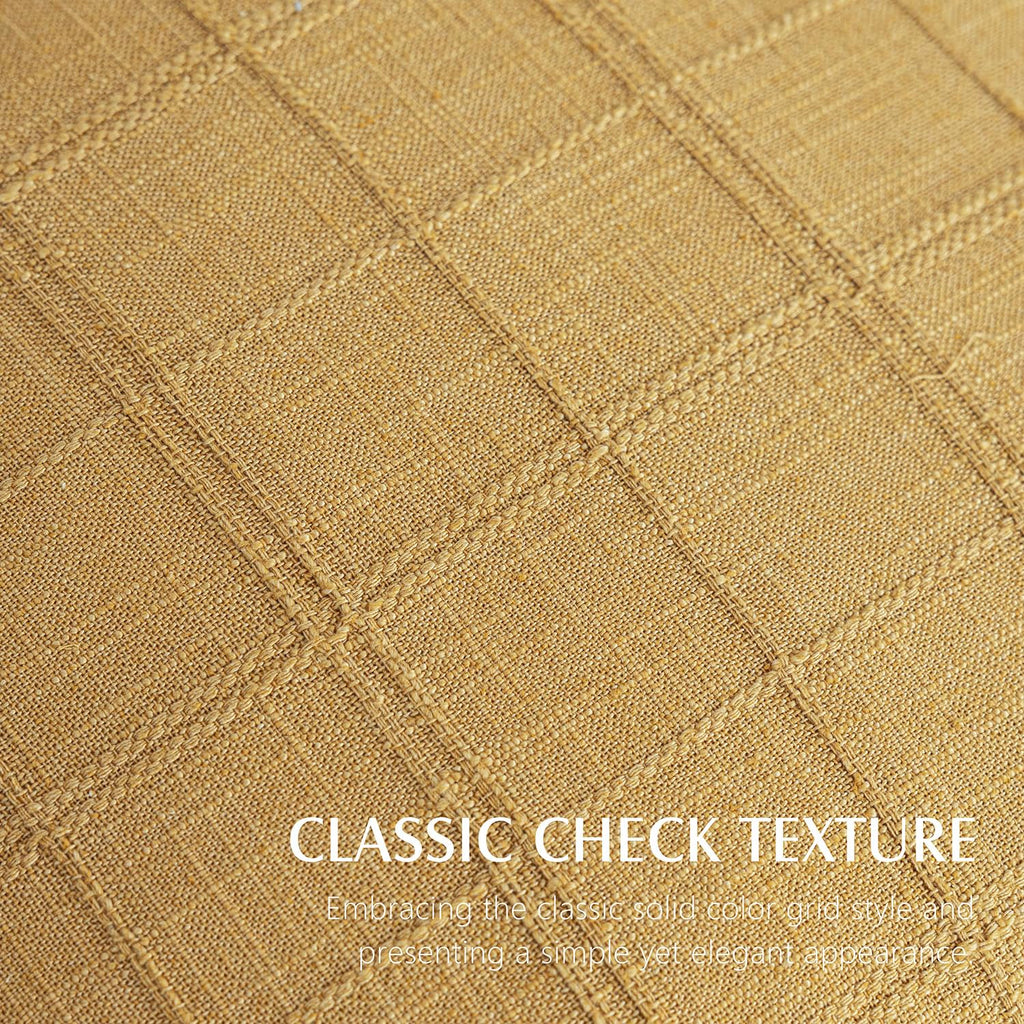 Set of 1 Decorative Linen Check Throw Pillow Cover Neutral Long Body Lumbar Cushion Cover Farmhouse Vintage Boho Home