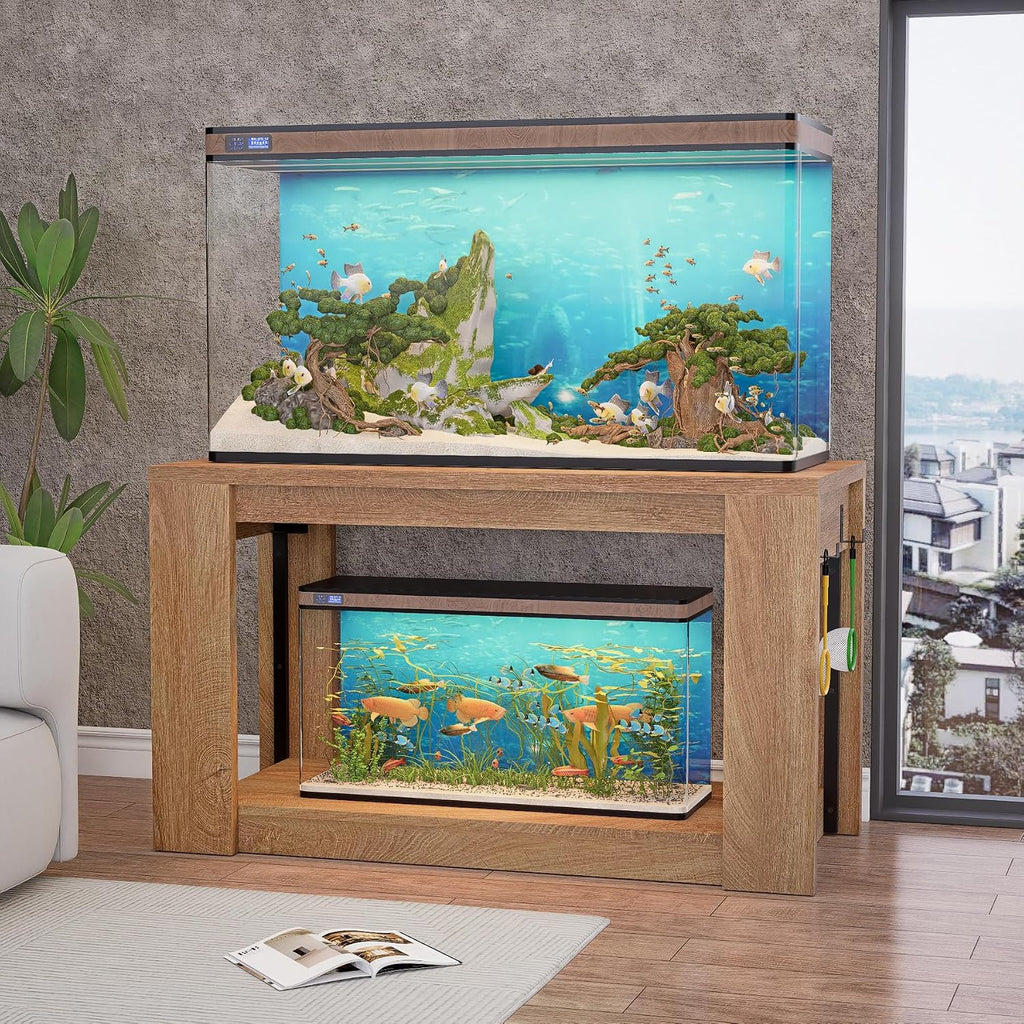 Heavy Duty Fish Tank Stand, 75-120 Gallon Aquarium with Power Outlet