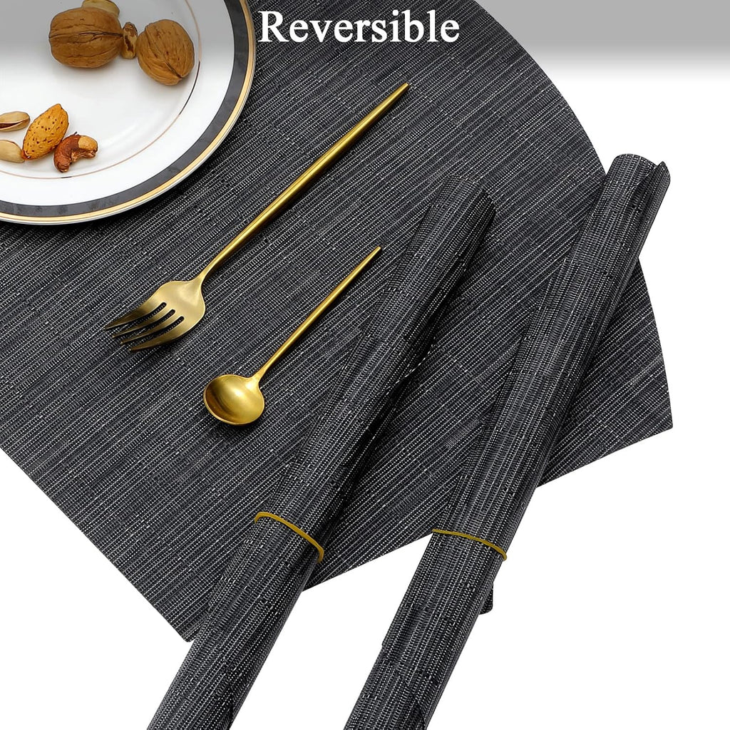 Large Size Wedge Placemats with Centerpiece Round Mat Round Table Place Mats Washable Dining Table Placemats - Set of 5